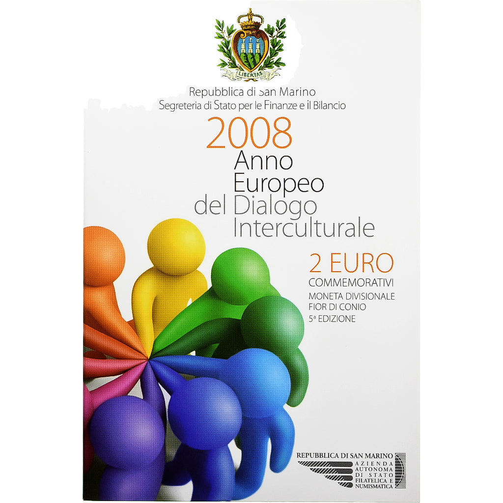 San Marino,
2 euro,
Anno Europeo des interkulturellen Dialogs
