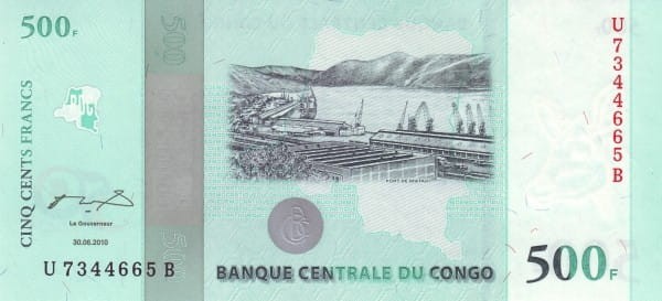 Kongo 500 franków 50 lat niepodległości 2010 P-100