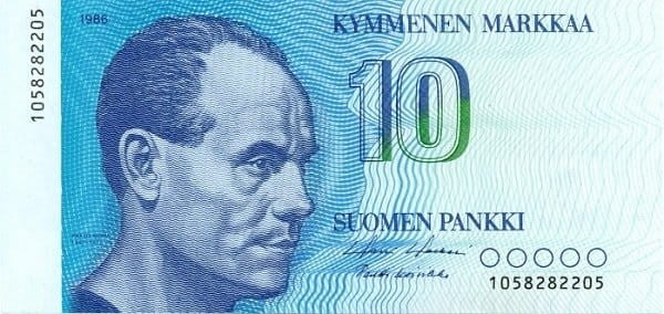 Finlandia 10 markka 1986 P-113a