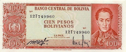 Boliwia 100 bolivanos Niepodległość 1983 P-164a