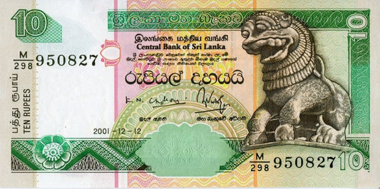 Sri Lanka 10 Rupii Ptak 2001 P-108b