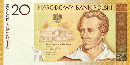 20 zł 200. rocz. urodzin J. Słowackiego 2009 P-180 USZKODZONY folder