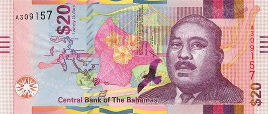 Bahamy 20 $ Wieża 2018 P-80a
