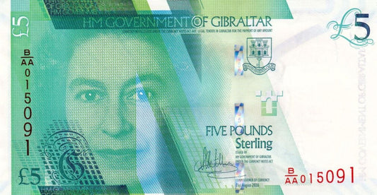 Gibraltar 5 funtów  Most Windsor 2020 P-42a