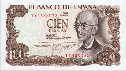 Hiszpania 100 pesetas Ogród 1970 P-152