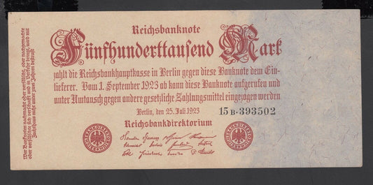 Niemcy Republika Weimarska 500 tys. m 1923 P-92