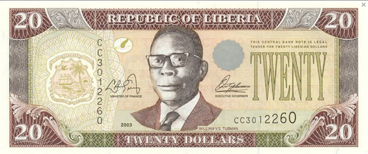 Liberia 20 dolarów 2003 P-28a