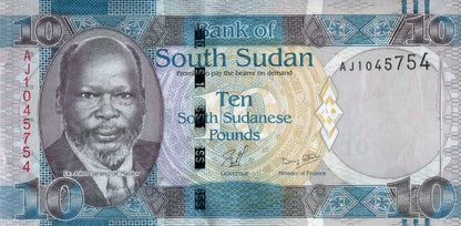 Sudan Południowy 10 funtów Bawoły 2011 P-7a